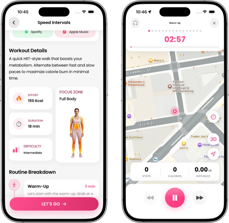 A Girl Walk workout and live GPS tracking